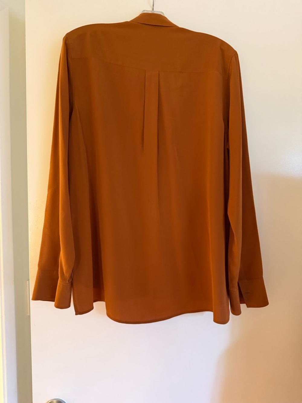 Rust Button-Down Pocket Front Blouse - Picture 3 of 3